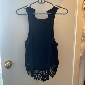 High-Neck Black Blouse